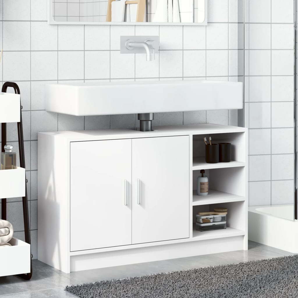 vidaXL Sink Cabinet White 90x29x55 cm Engineered Wood