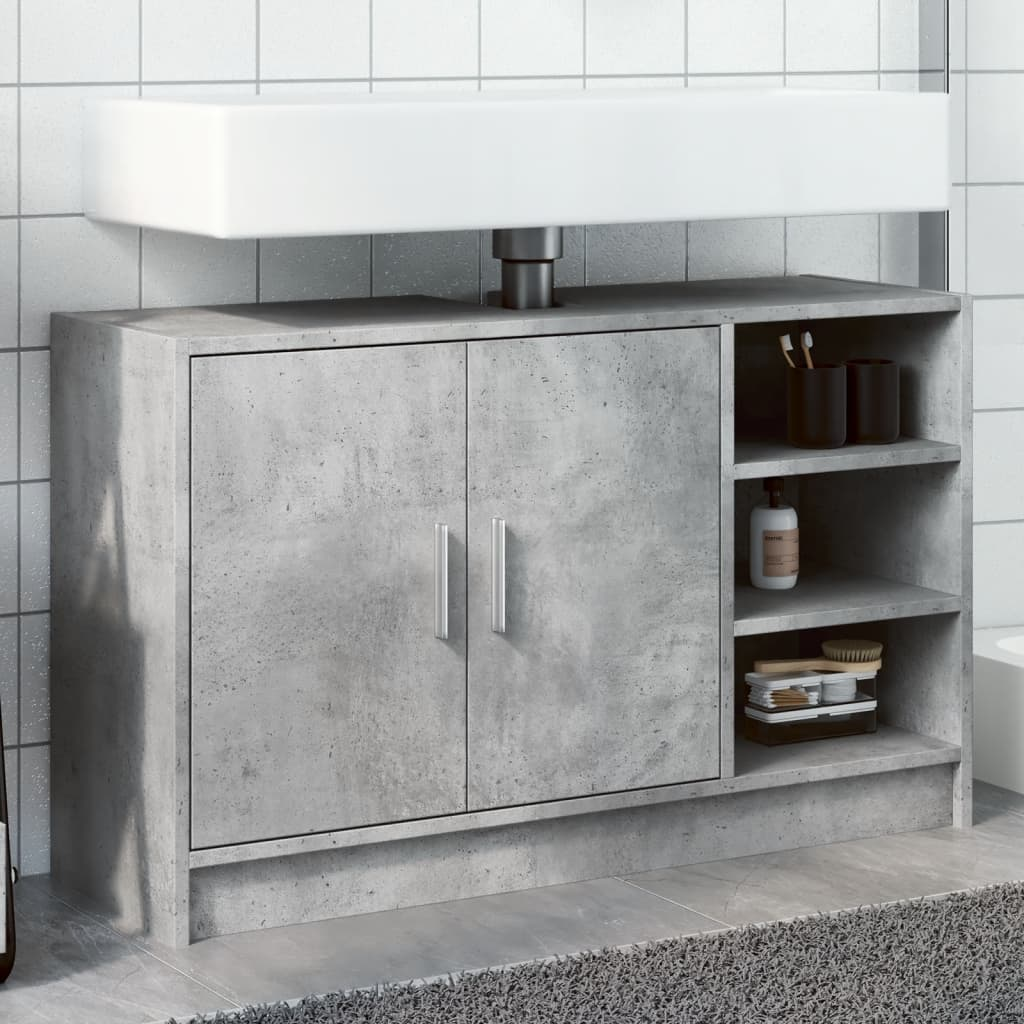 vidaXL Sink Cabinet Concrete Grey 90x29x55 cm Engineered Wood