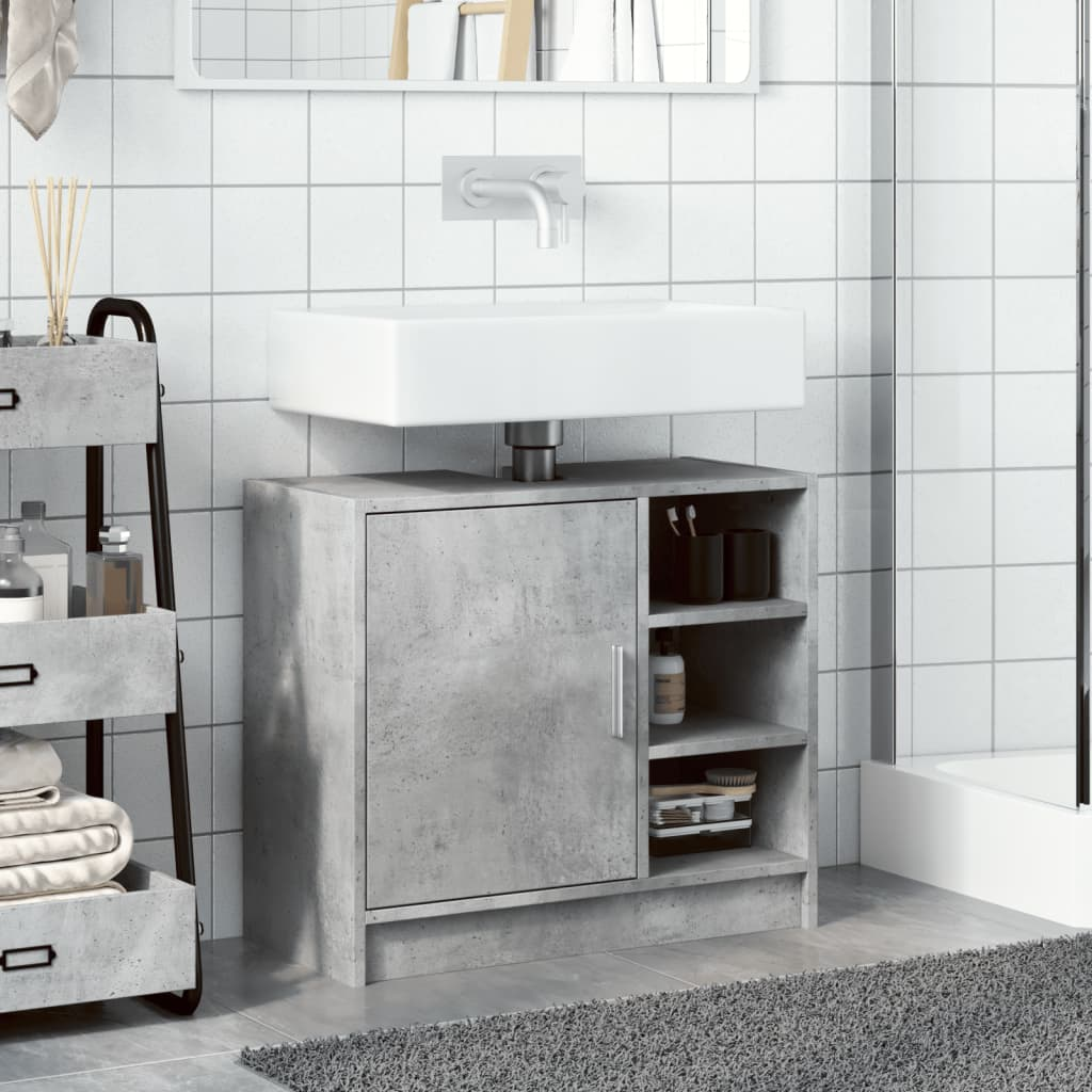 vidaXL Sink Cabinet Concrete Grey 63x29x55 cm Engineered Wood