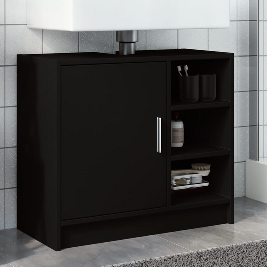 vidaXL Sink Cabinet Black 63x29x55 cm Engineered Wood