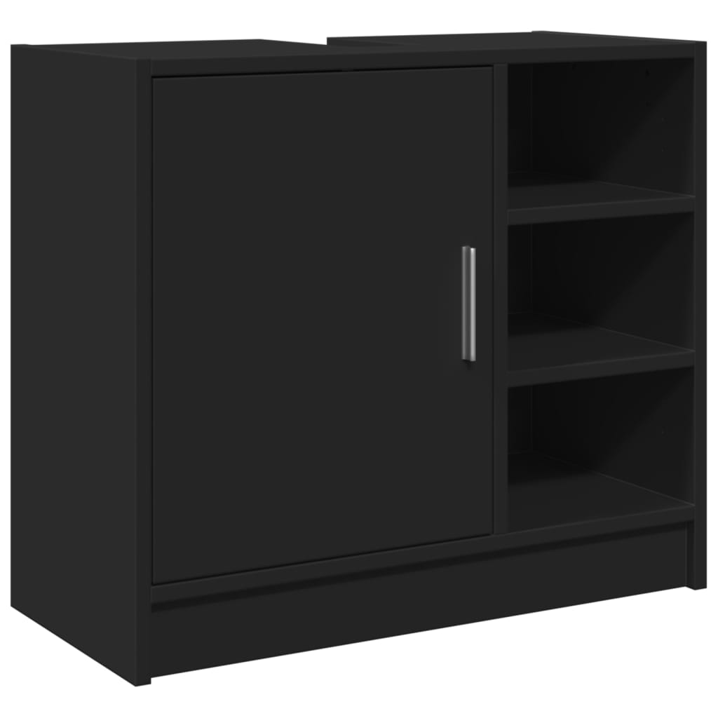 vidaXL Sink Cabinet Black 63x29x55 cm Engineered Wood