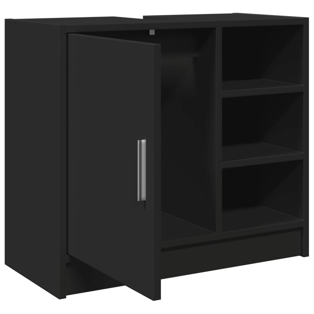 vidaXL Sink Cabinet Black 63x29x55 cm Engineered Wood