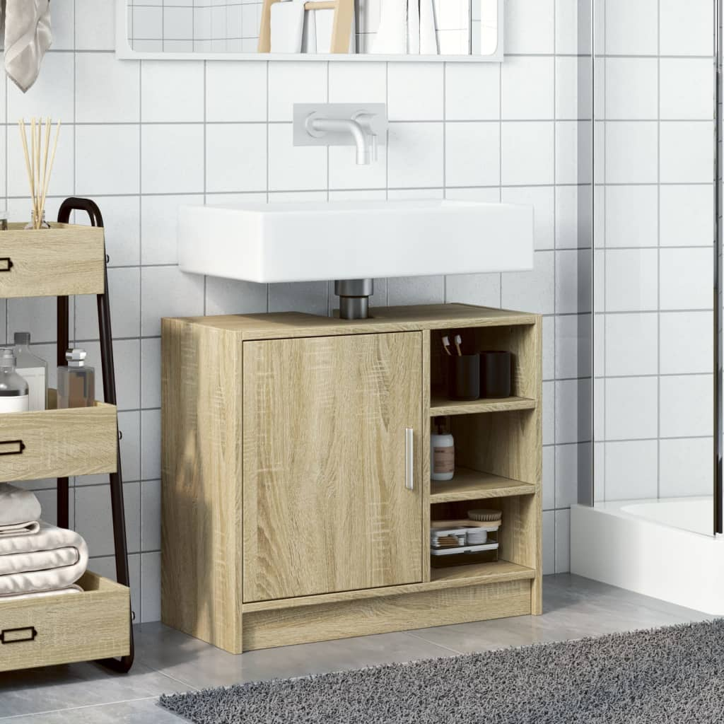 vidaXL Sink Cabinet Sonoma Oak 63x29x55 cm Engineered Wood