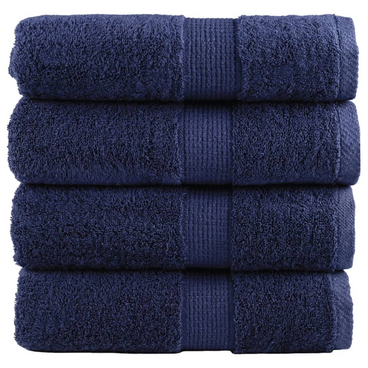 vidaXL Premium Soap Towels SOLUND 4pcs Navy Blue 30x30cm 600gsm