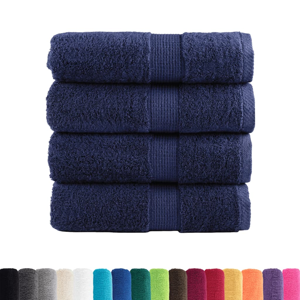 vidaXL Premium Soap Towels SOLUND 4pcs Navy Blue 30x30cm 600gsm