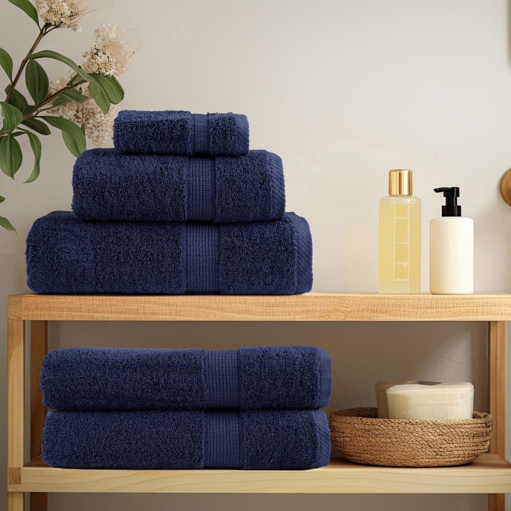 vidaXL Premium Soap Towels SOLUND 4pcs Navy Blue 30x30cm 600gsm