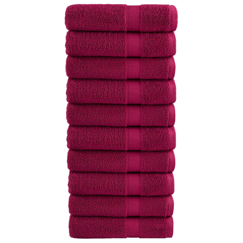 vidaXL Premium Bath Towels SOLUND 10pcs Bordeaux 100x150cm 600gsm