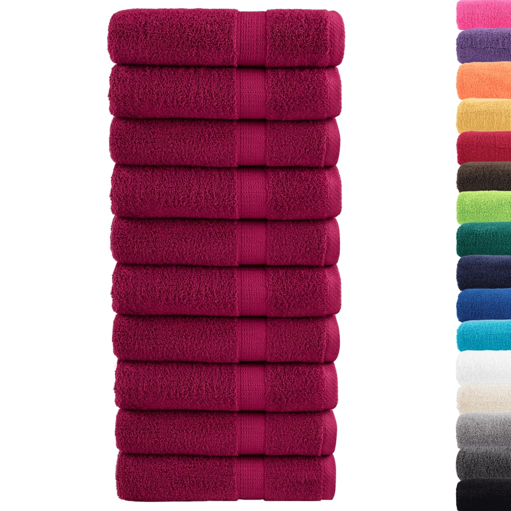 vidaXL Premium Bath Towels SOLUND 10pcs Bordeaux 100x150cm 600gsm