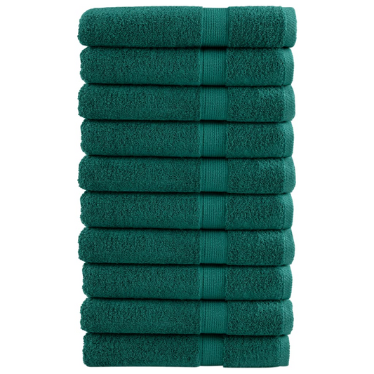 vidaXL Premium Sauna Towels SOLUND 10 pcs Green 80x200 cm 600 gsm