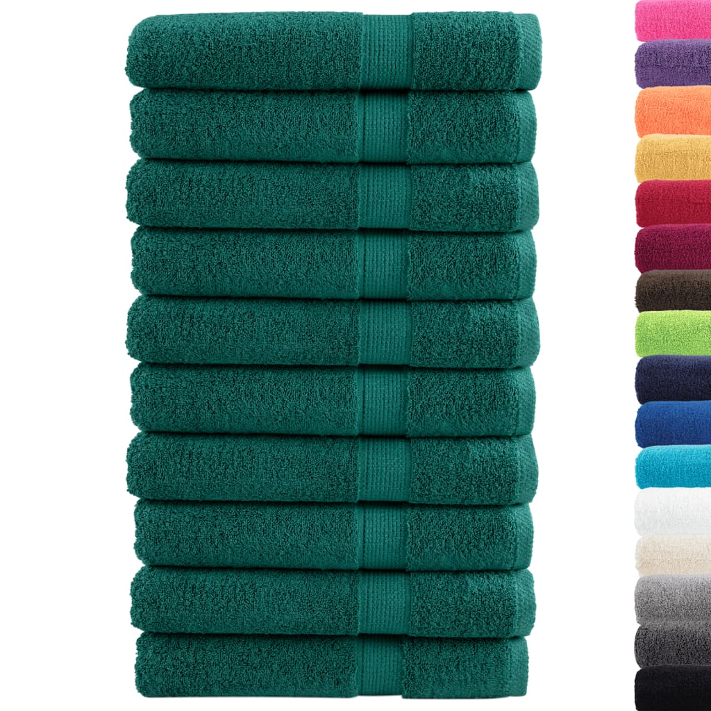 vidaXL Premium Sauna Towels SOLUND 10 pcs Green 80x200 cm 600 gsm