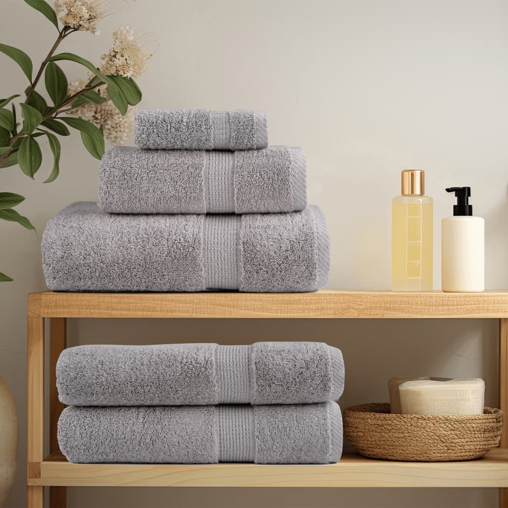 vidaXL 6 Piece Premium Towel Set SOLUND Grey 600 gsm