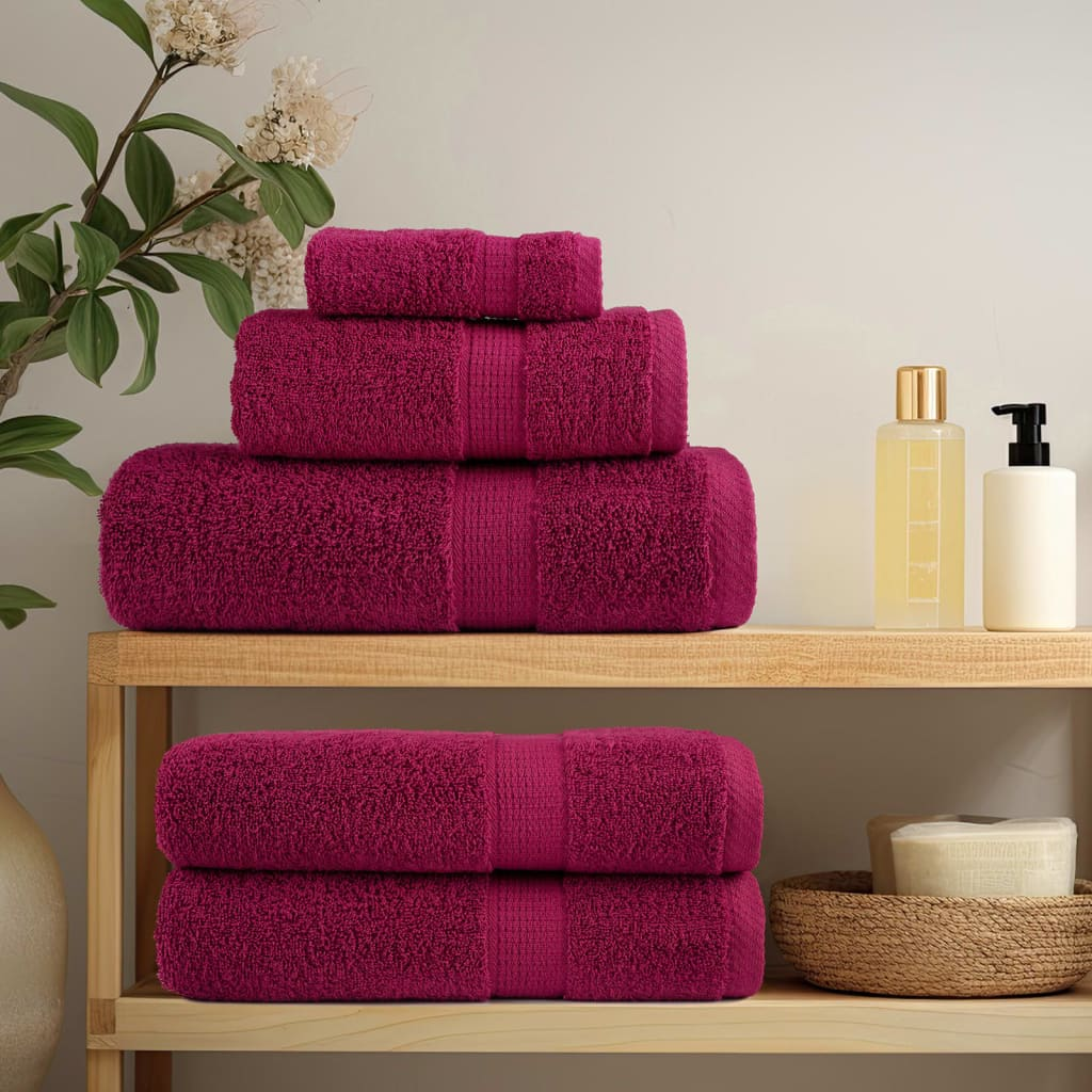 vidaXL 12 Piece Premium Towel Set SOLUND Bordeaux 600 gsm