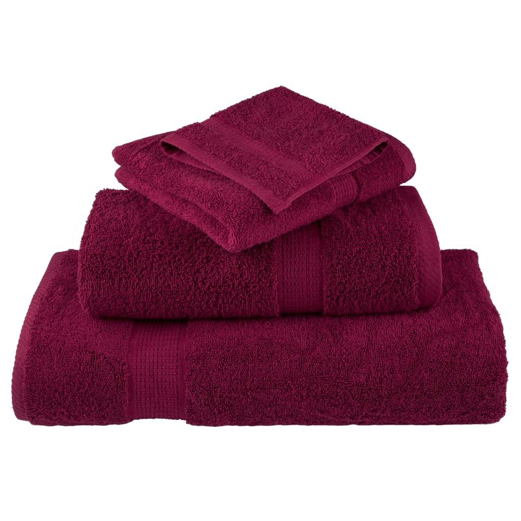 vidaXL 12 Piece Premium Towel Set SOLUND Bordeaux 600 gsm