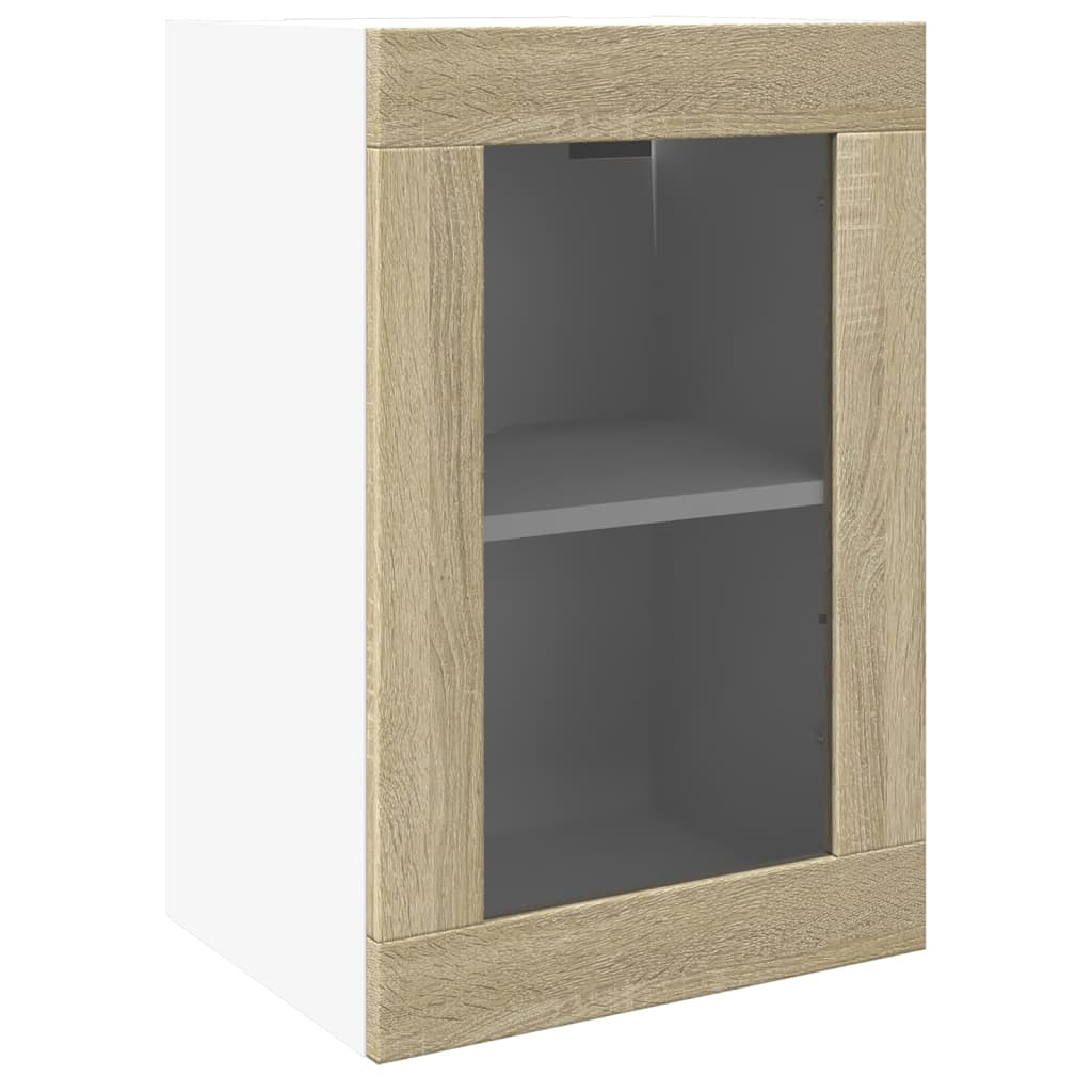 vidaXL Hanging Glass Cabinet Sonoma Oak 40x31x60 cm Engineered Wood