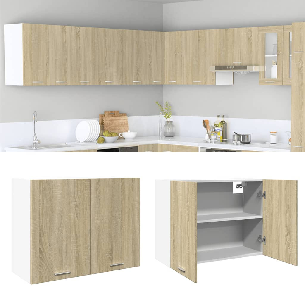 vidaXL Hanging Cabinet Sonoma Oak 80x31x60 cm Engineered Wood