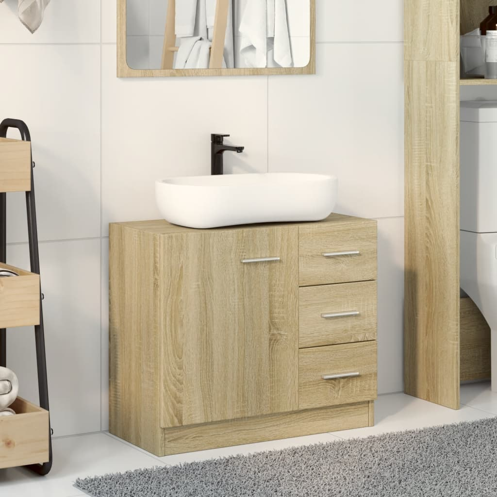 vidaXL Sink Cabinet Sonoma Oak 63x30x54 cm Engineered Wood