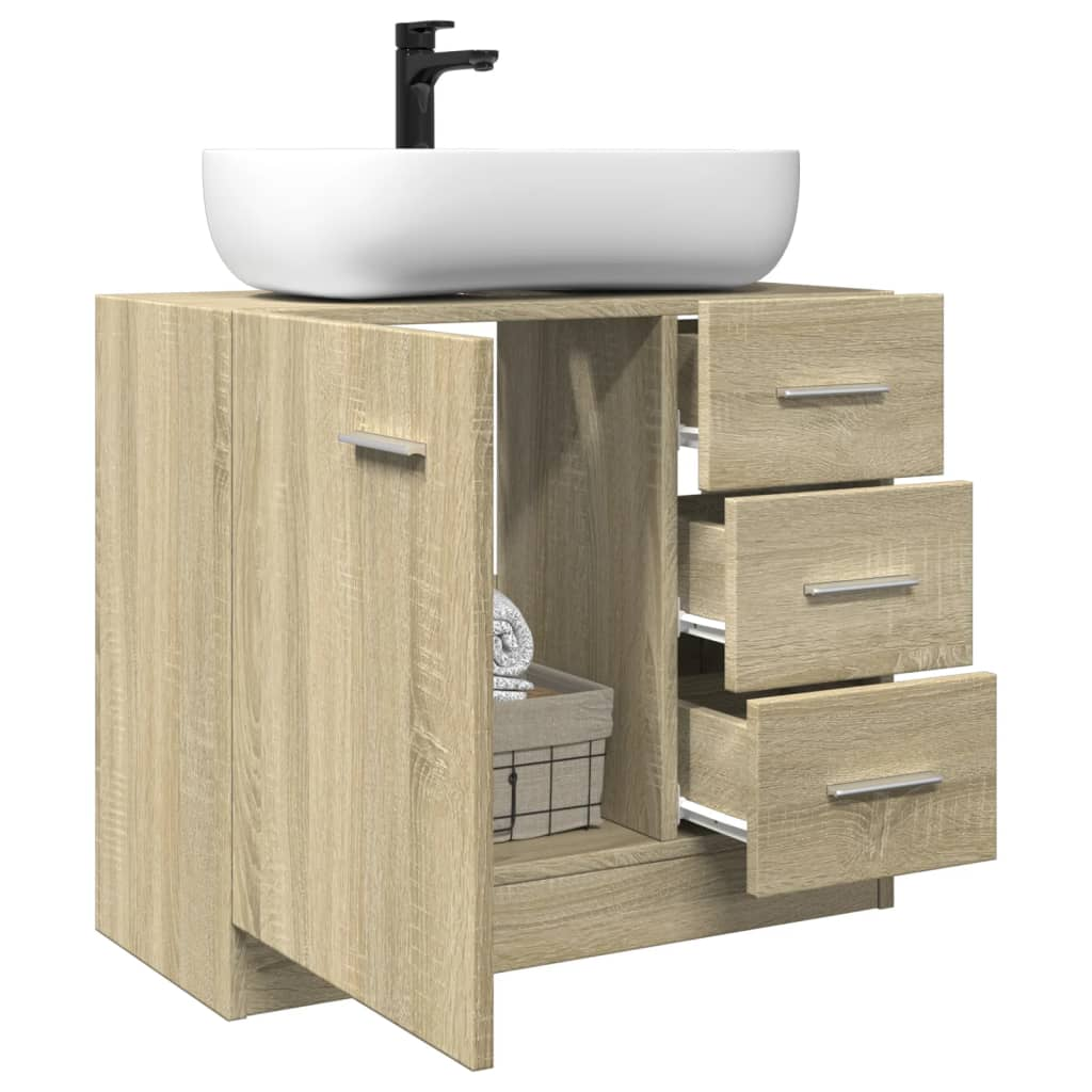 vidaXL Sink Cabinet Sonoma Oak 63x30x54 cm Engineered Wood