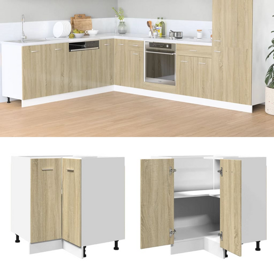 vidaXL Corner Bottom Cabinet Sonoma Oak 75.5x75.5x81.5 cm Engineered Wood