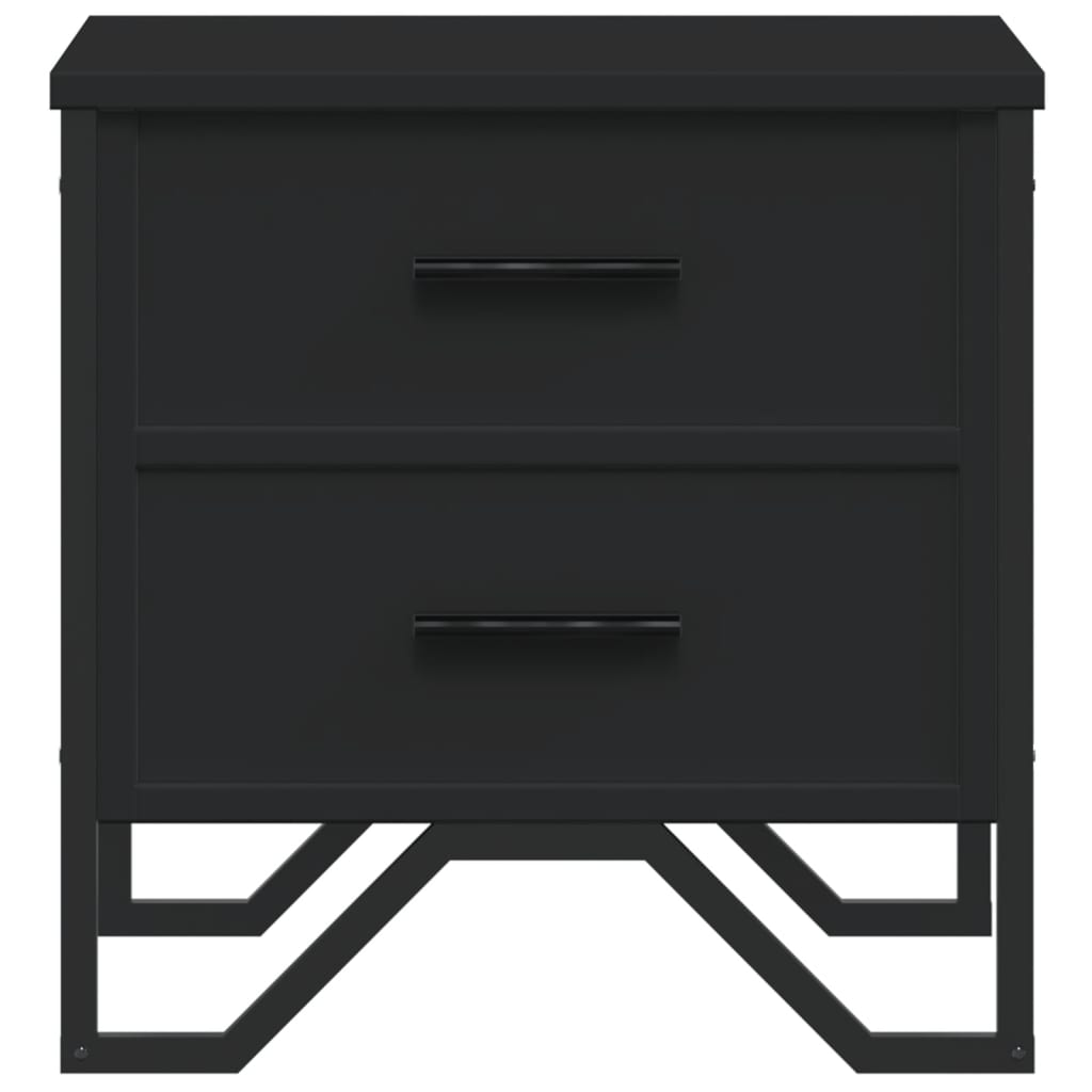 vidaXL Bedside Cabinets 2 pcs Black 40x41x40 cm Engineered Wood