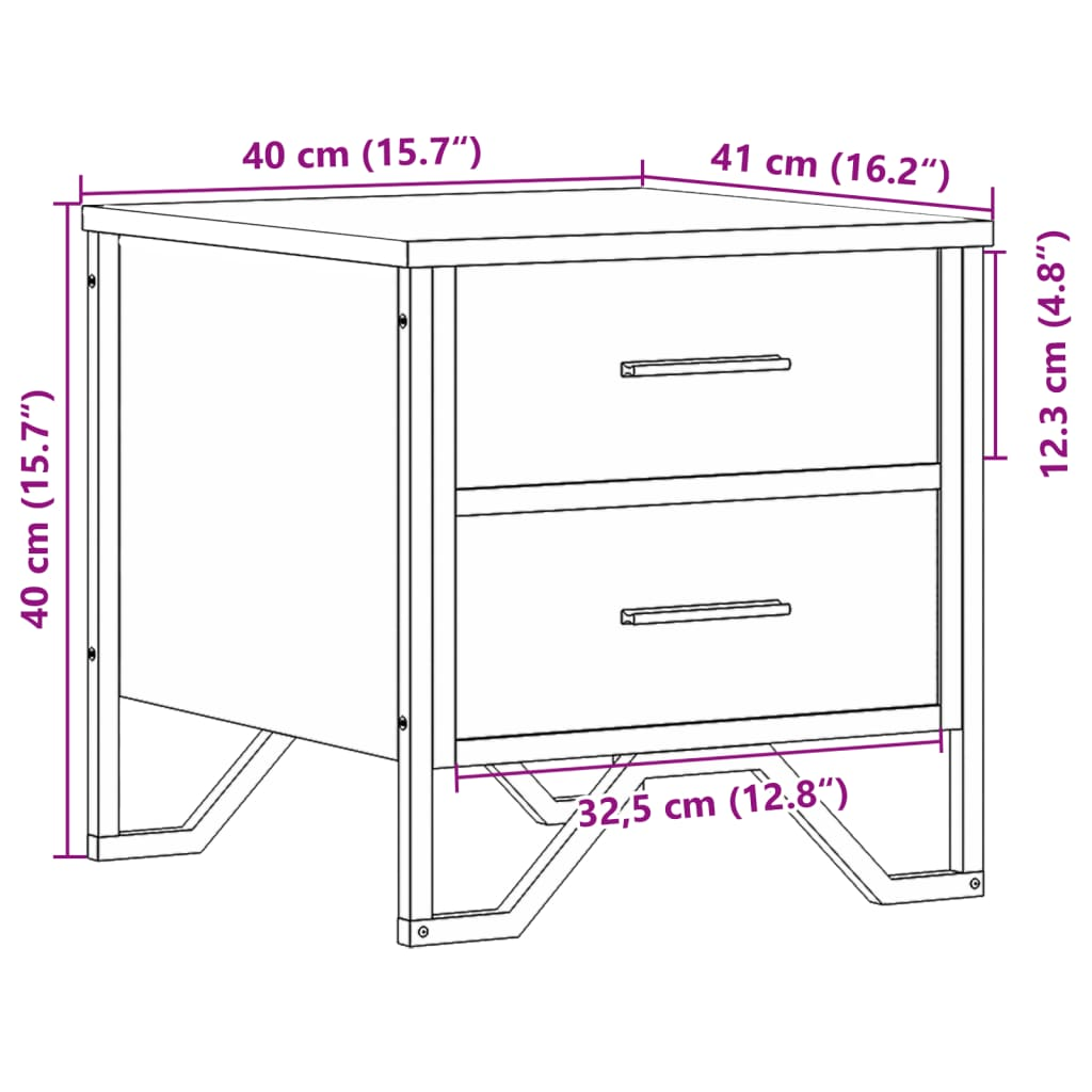 vidaXL Bedside Cabinets 2 pcs Black 40x41x40 cm Engineered Wood