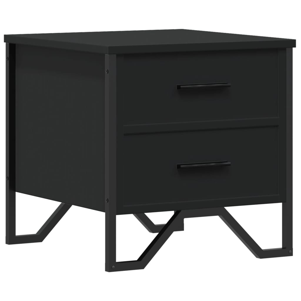 vidaXL Bedside Cabinet Black 40x41x40 cm Engineered Wood