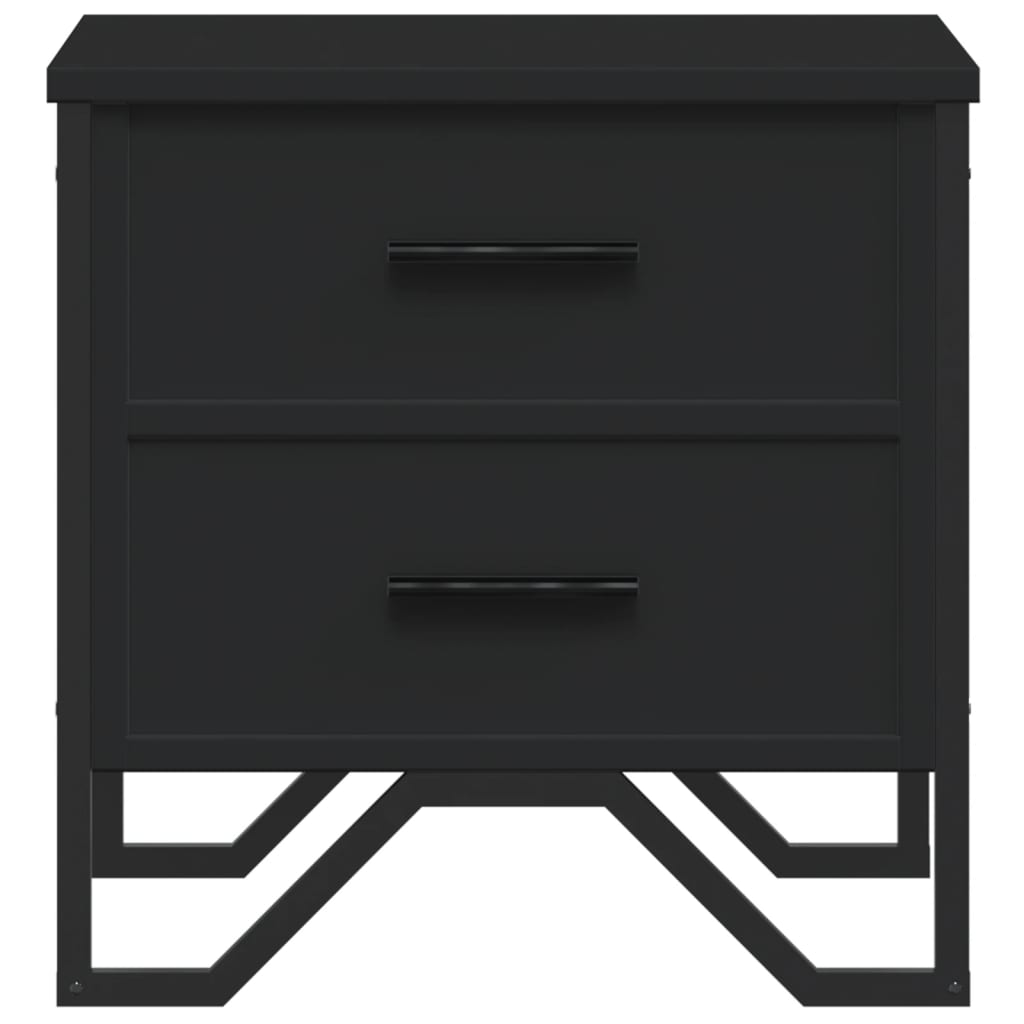 vidaXL Bedside Cabinet Black 40x41x40 cm Engineered Wood