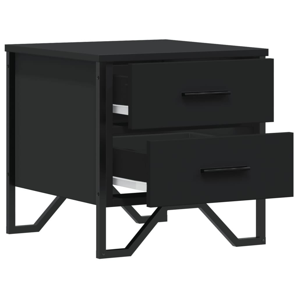 vidaXL Bedside Cabinet Black 40x41x40 cm Engineered Wood