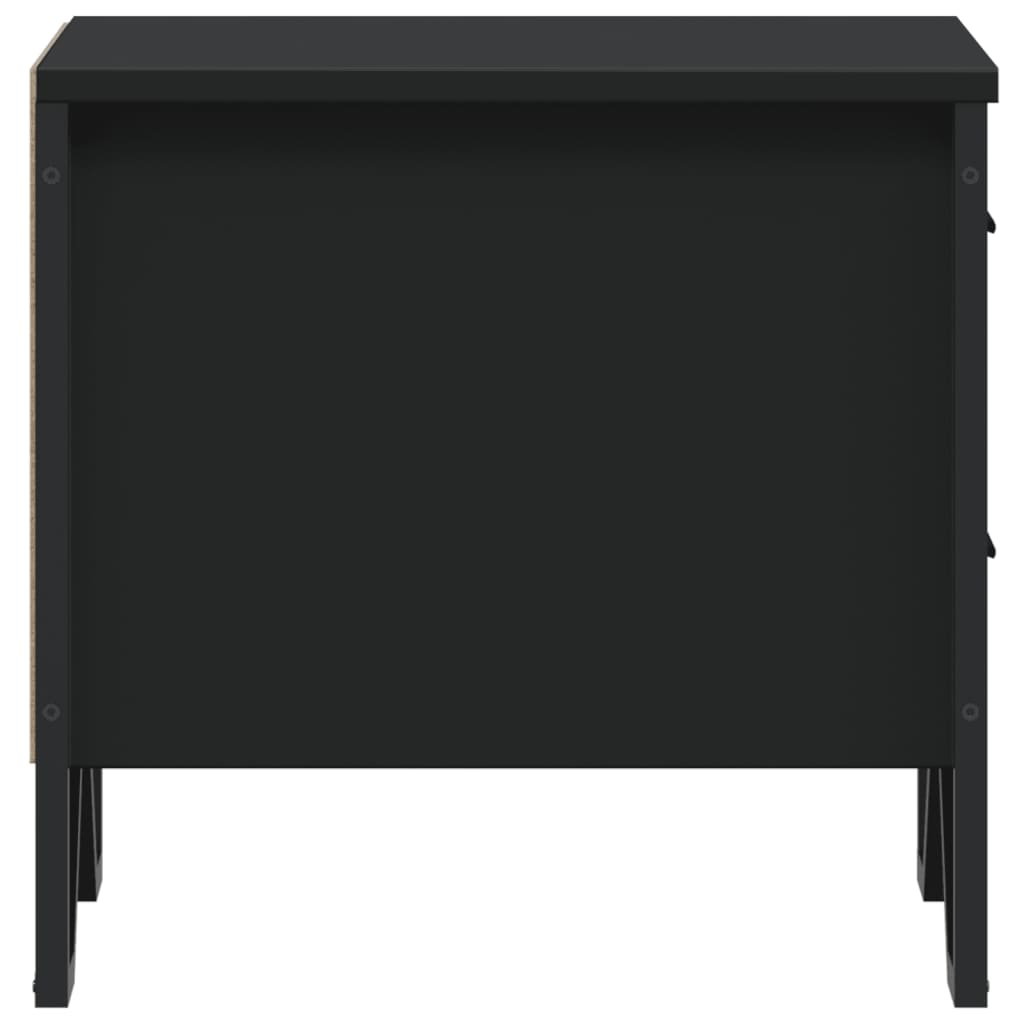 vidaXL Bedside Cabinet Black 40x41x40 cm Engineered Wood