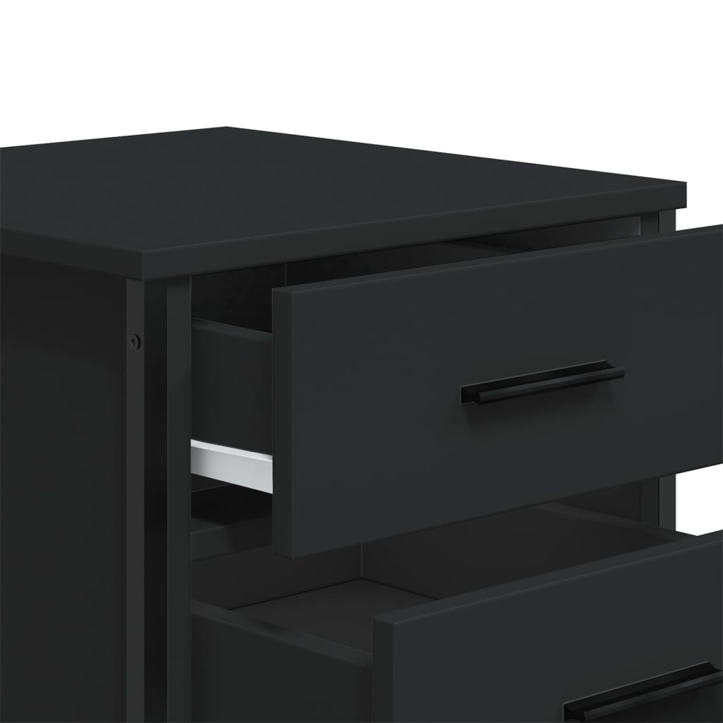 vidaXL Bedside Cabinet Black 40x41x40 cm Engineered Wood