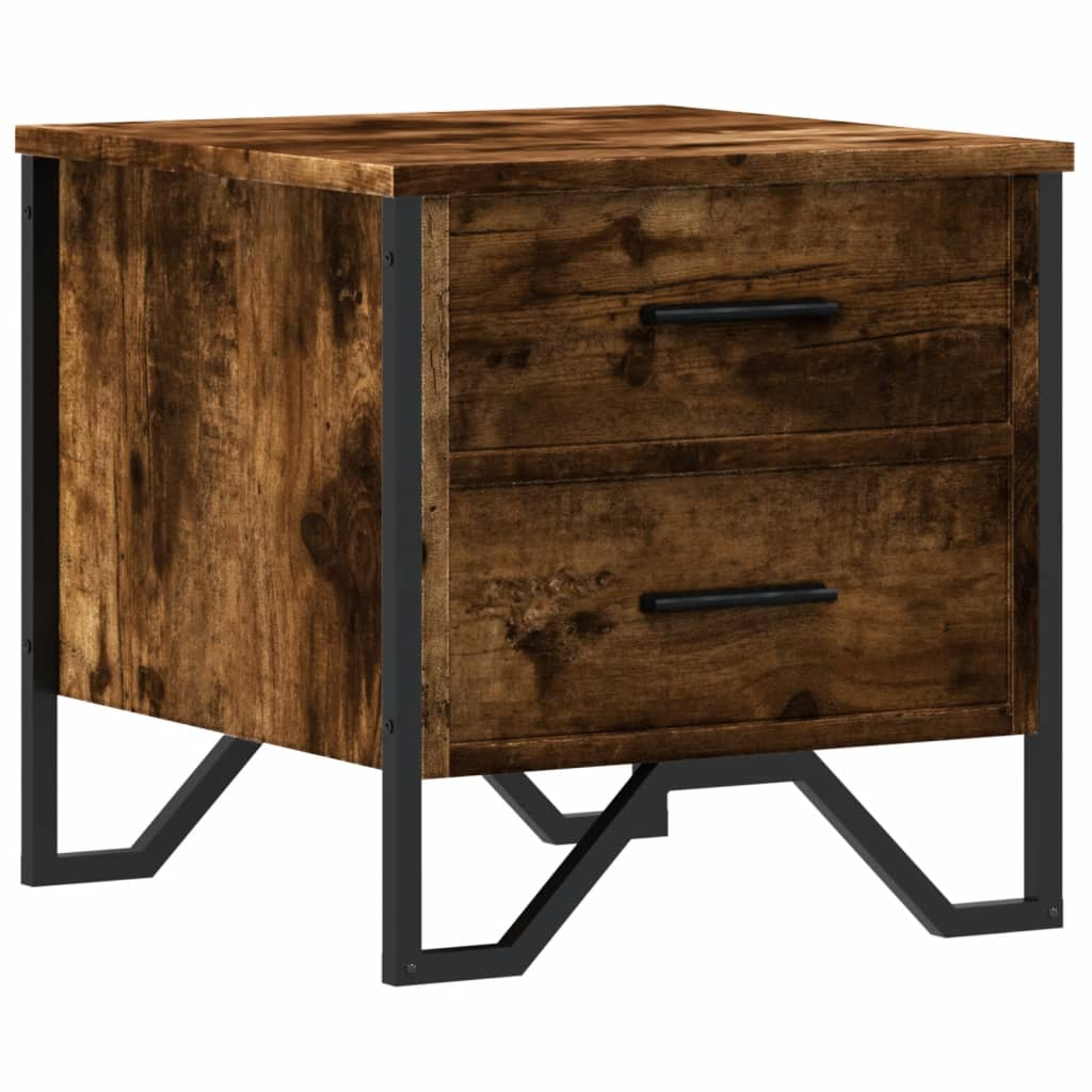 vidaXL Bedside Cabinet Smoked Oak 40x41x40 cm Engineered Wood