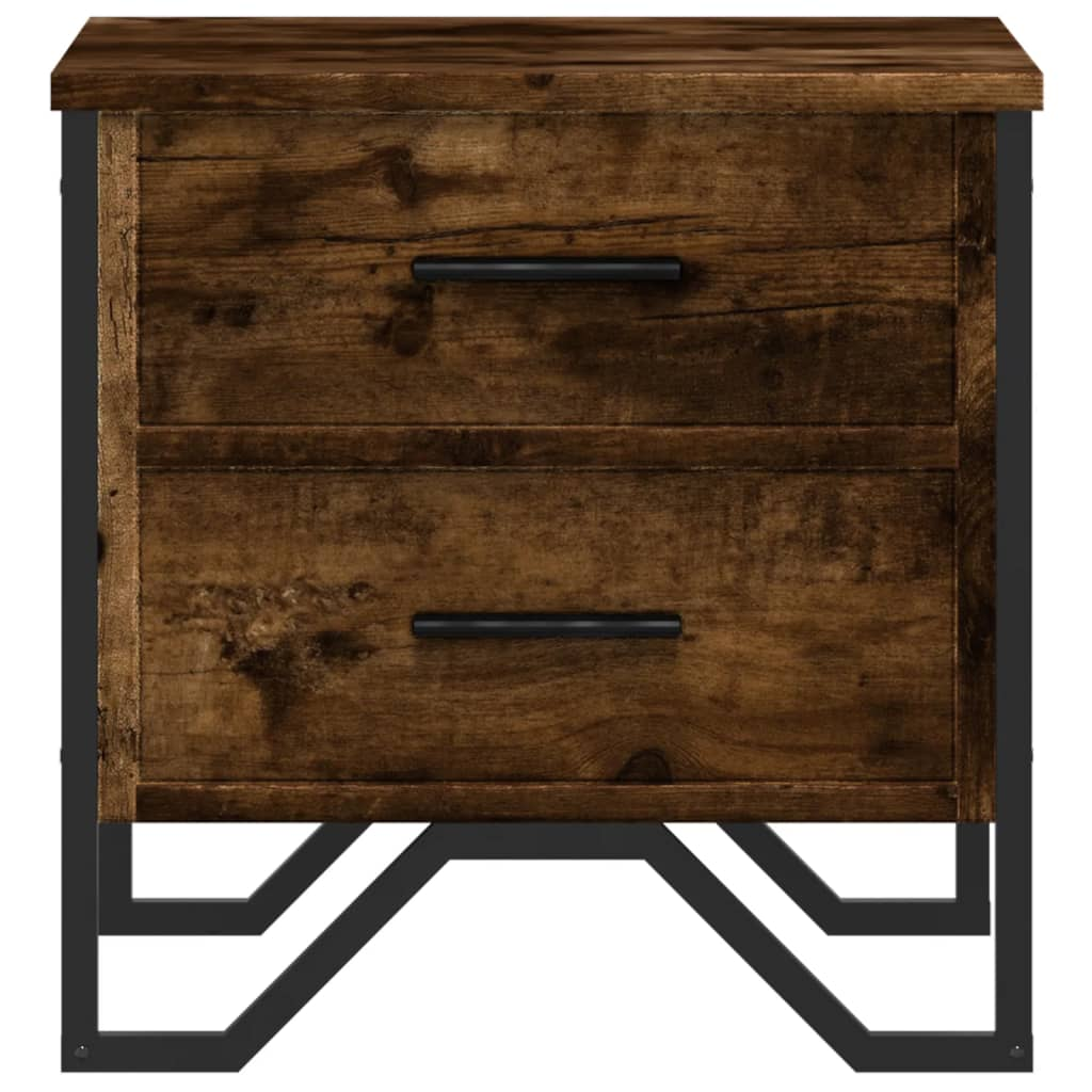 vidaXL Bedside Cabinet Smoked Oak 40x41x40 cm Engineered Wood