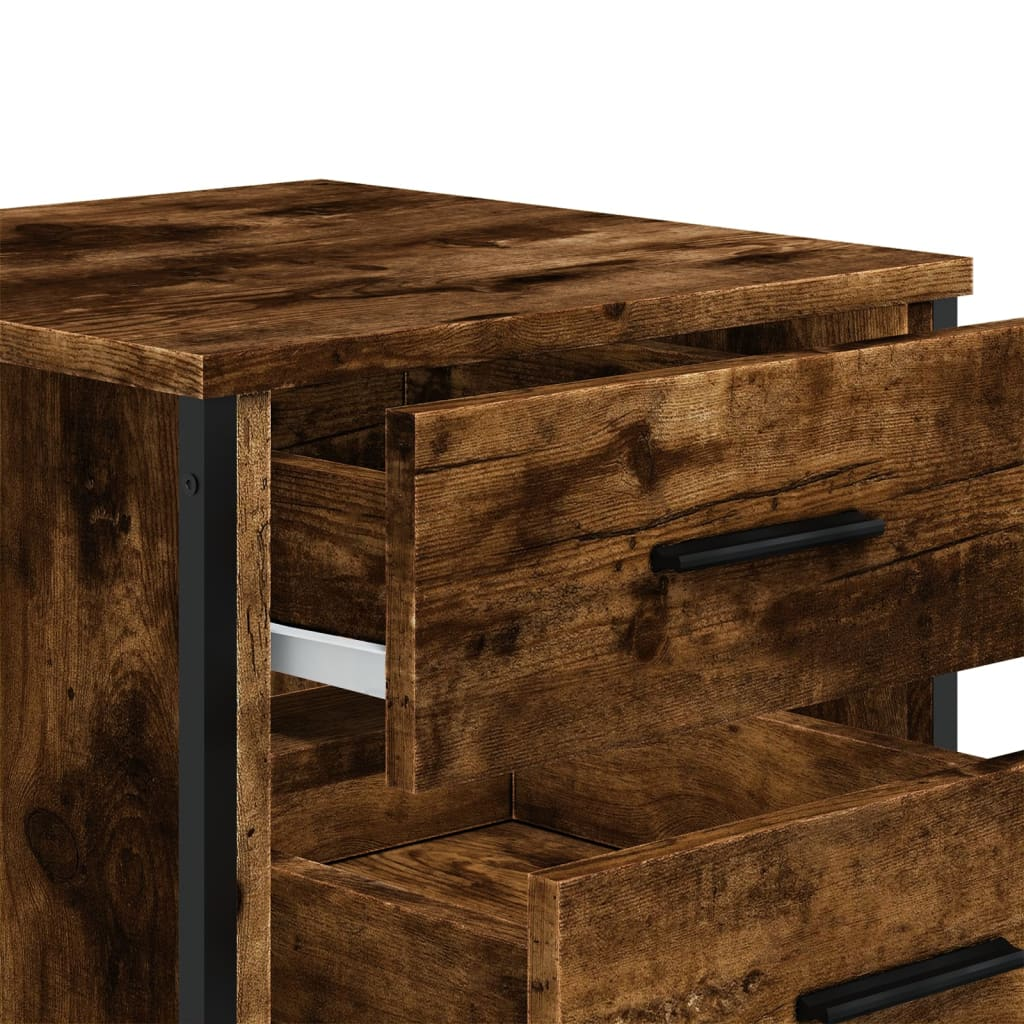 vidaXL Bedside Cabinet Smoked Oak 40x41x40 cm Engineered Wood