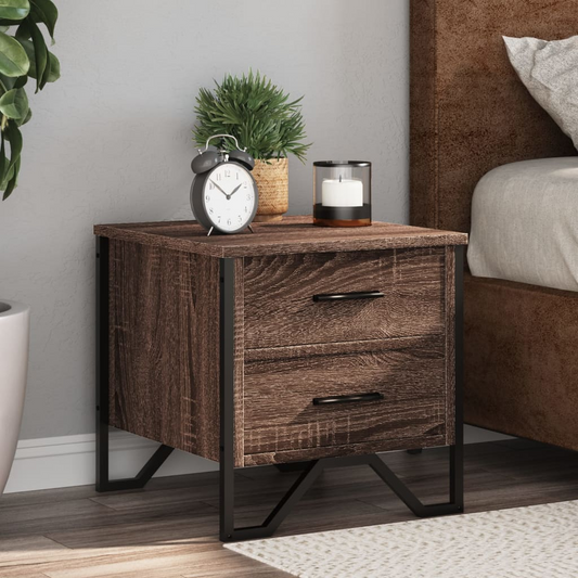 vidaXL Bedside Cabinets 2 pcs Brown Oak 40x41x40 cm Engineered Wood