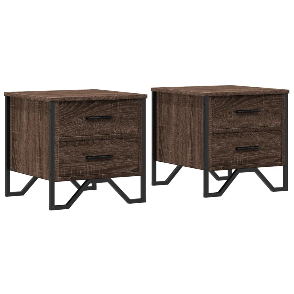 vidaXL Bedside Cabinets 2 pcs Brown Oak 40x41x40 cm Engineered Wood