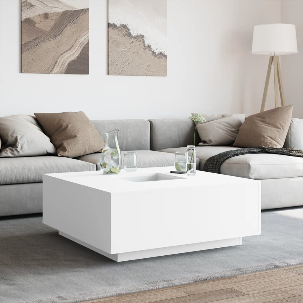 vidaXL Coffee Table White 100x100x40 cm Engineered Wood