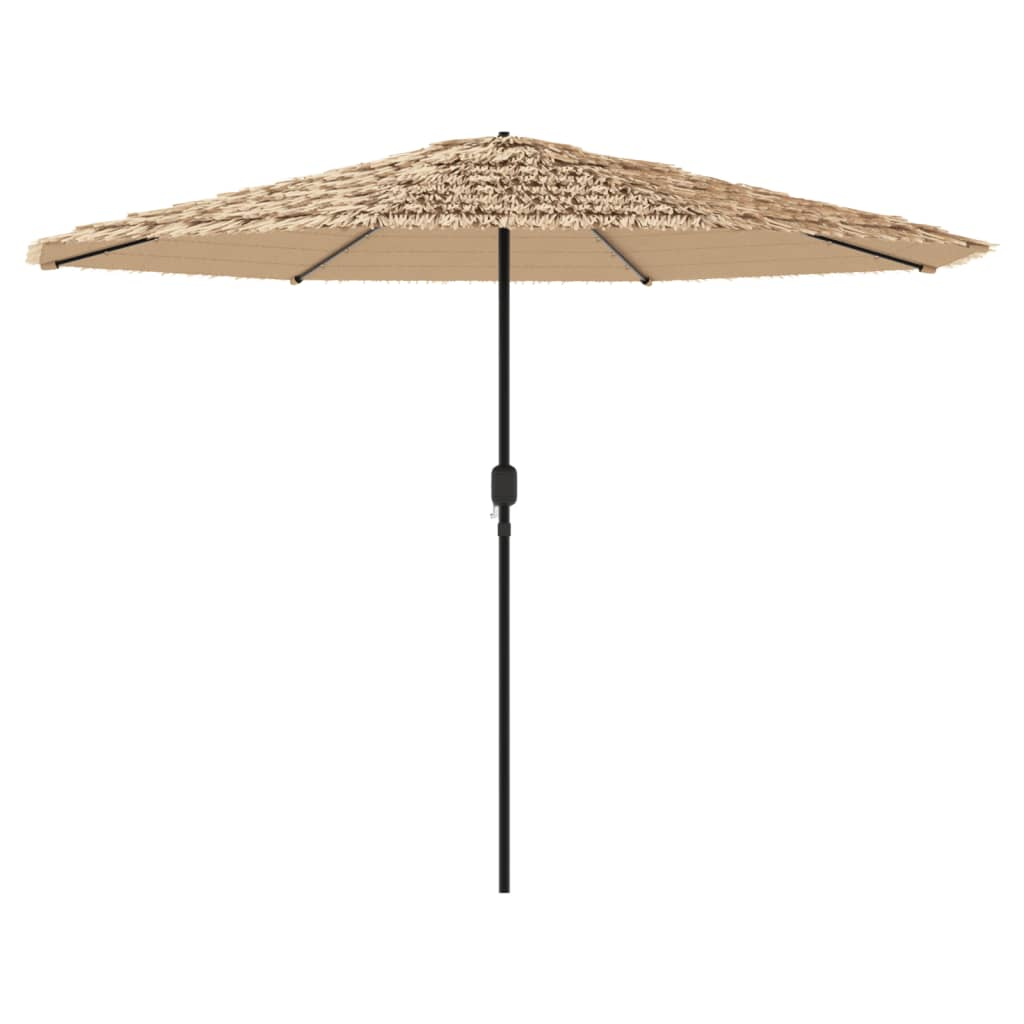 vidaXL Garden Parasol with LEDs and Steel Pole Brown 388x388x248 cm