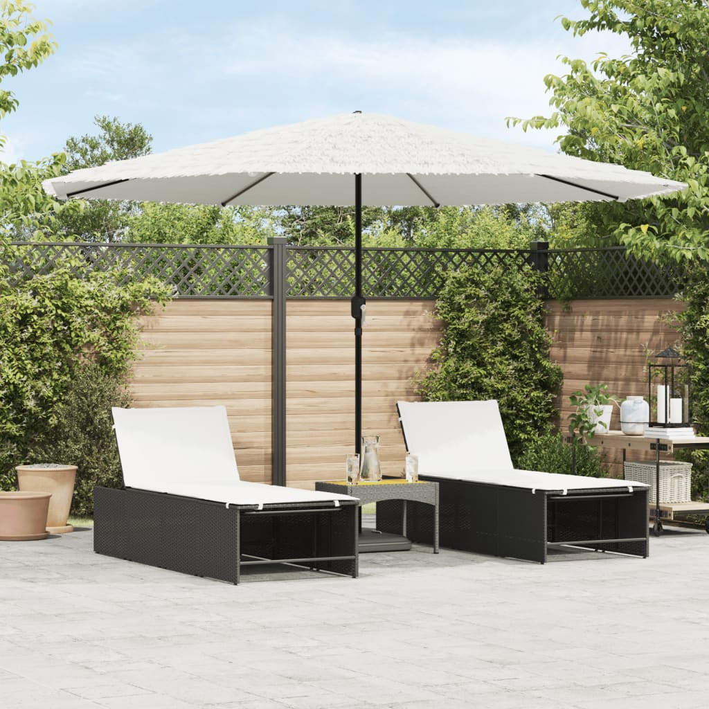 vidaXL Garden Parasol with Steel Pole White 388x388x248 cm