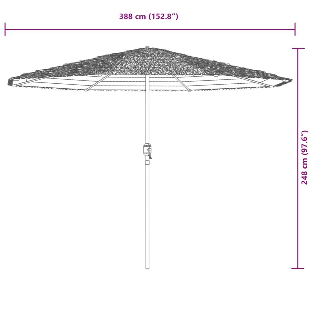 vidaXL Garden Parasol with Steel Pole White 388x388x248 cm