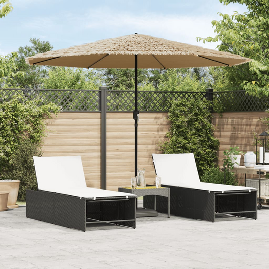 vidaXL Garden Parasol with Steel Pole Brown 324x324x247 cm