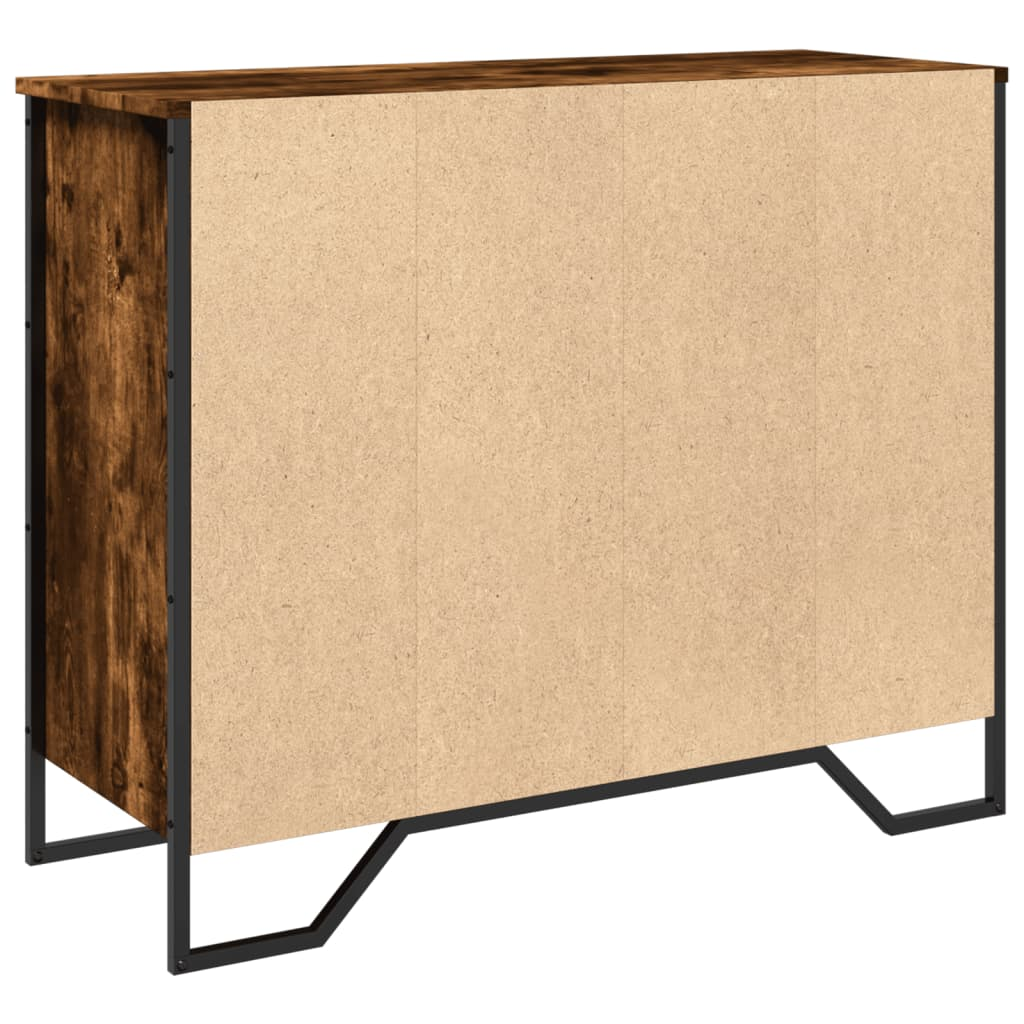 vidaXL Sideboard Smoked Oak 91x35.5x74.5 cm Engineered Wood