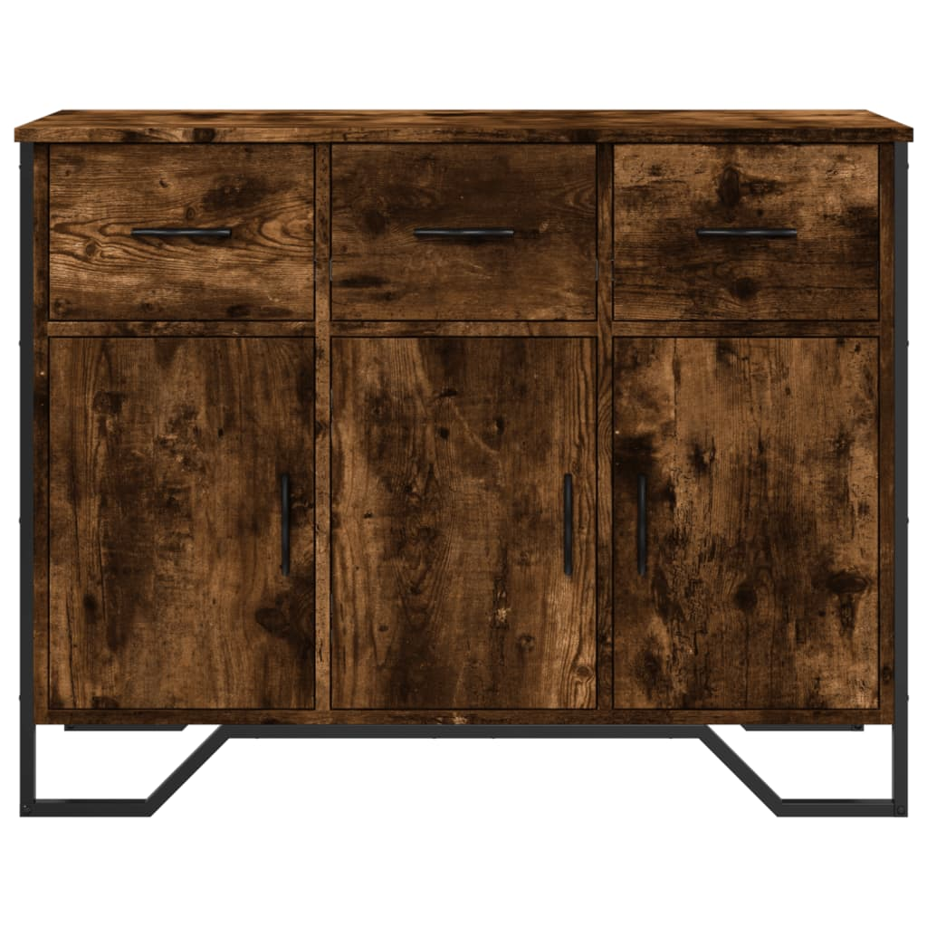 vidaXL Sideboard Smoked Oak 97x32.5x74.5 cm Engineered Wood