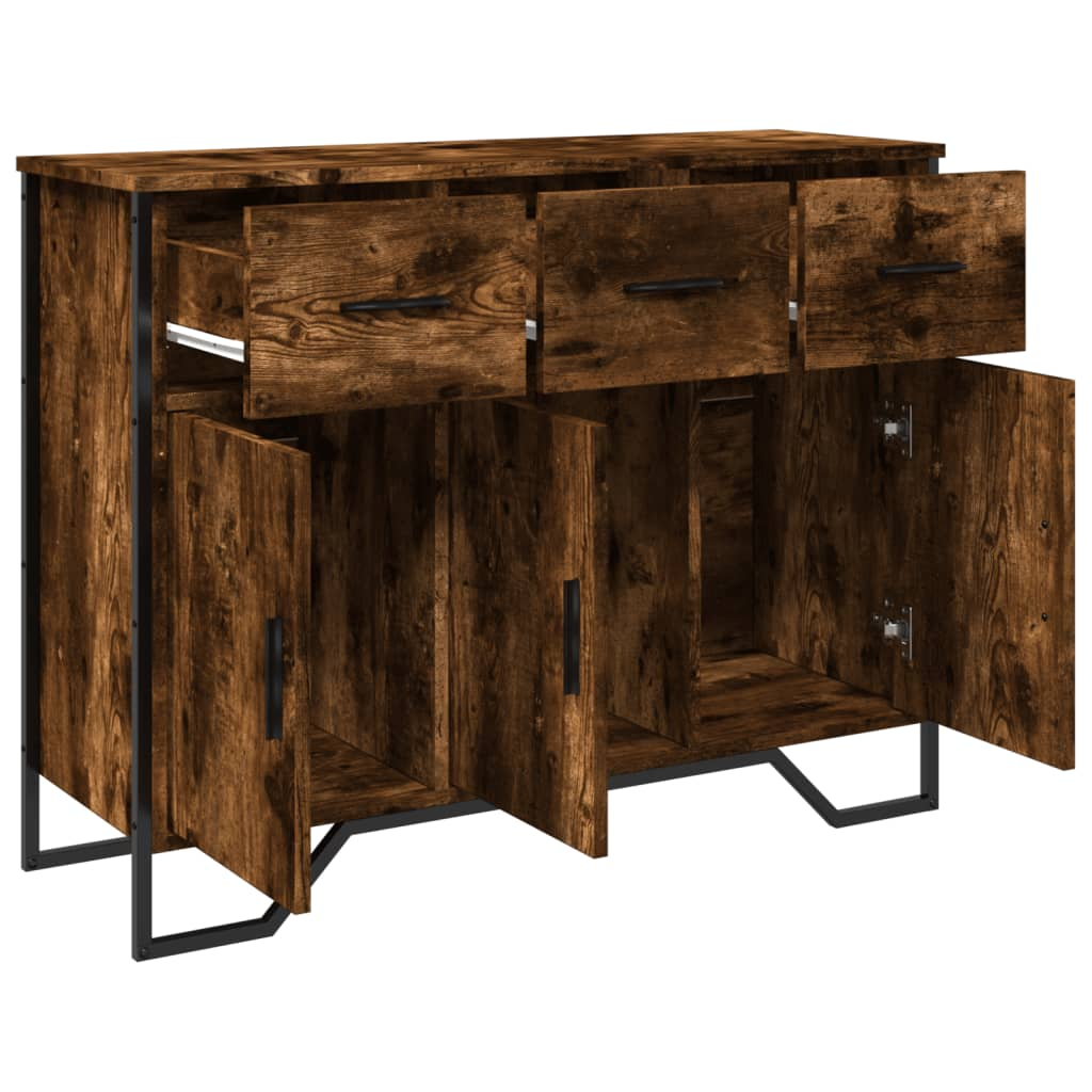 vidaXL Sideboard Smoked Oak 97x32.5x74.5 cm Engineered Wood