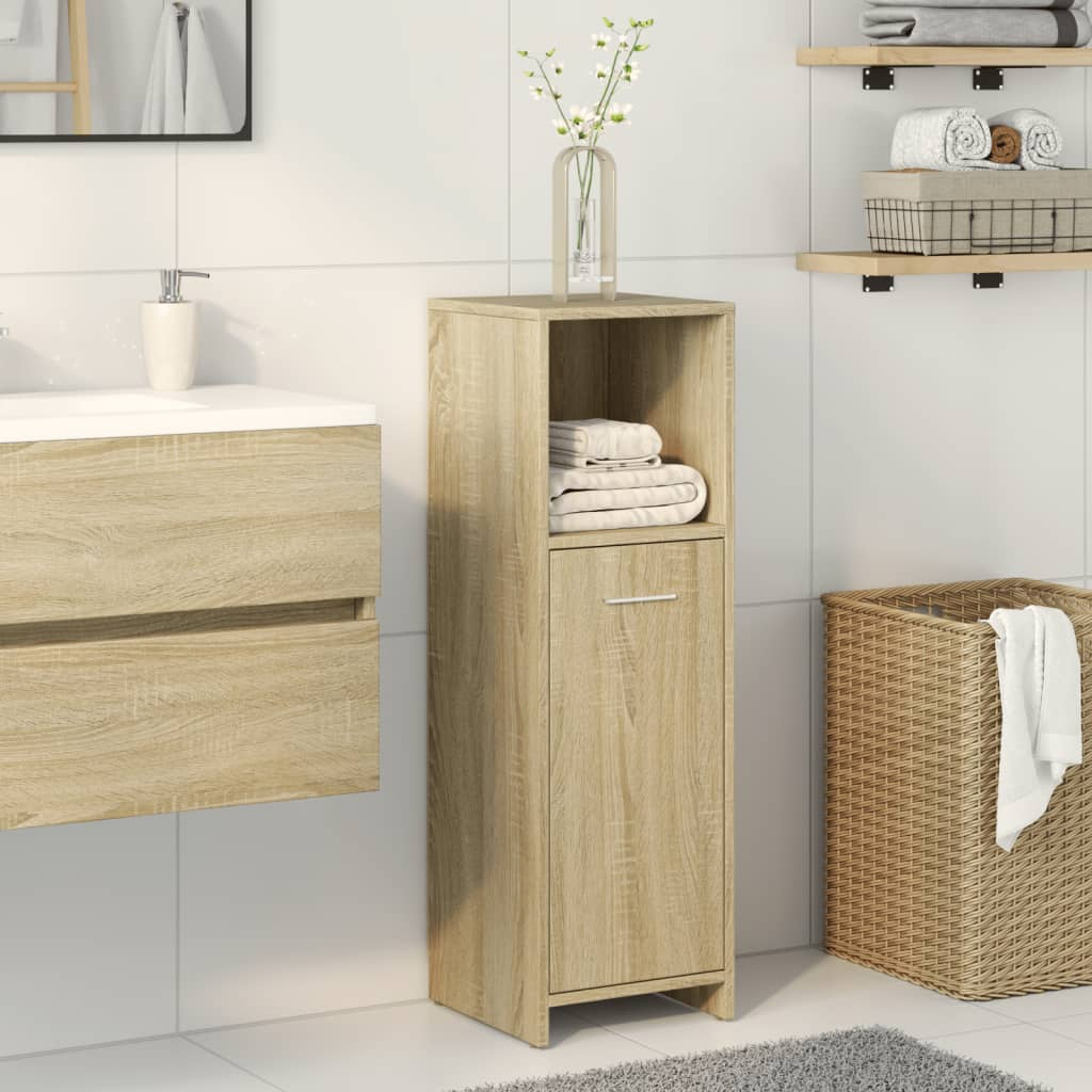 vidaXL Bathroom Cabinet Sonoma Oak 30x30x95 cm Engineered Wood