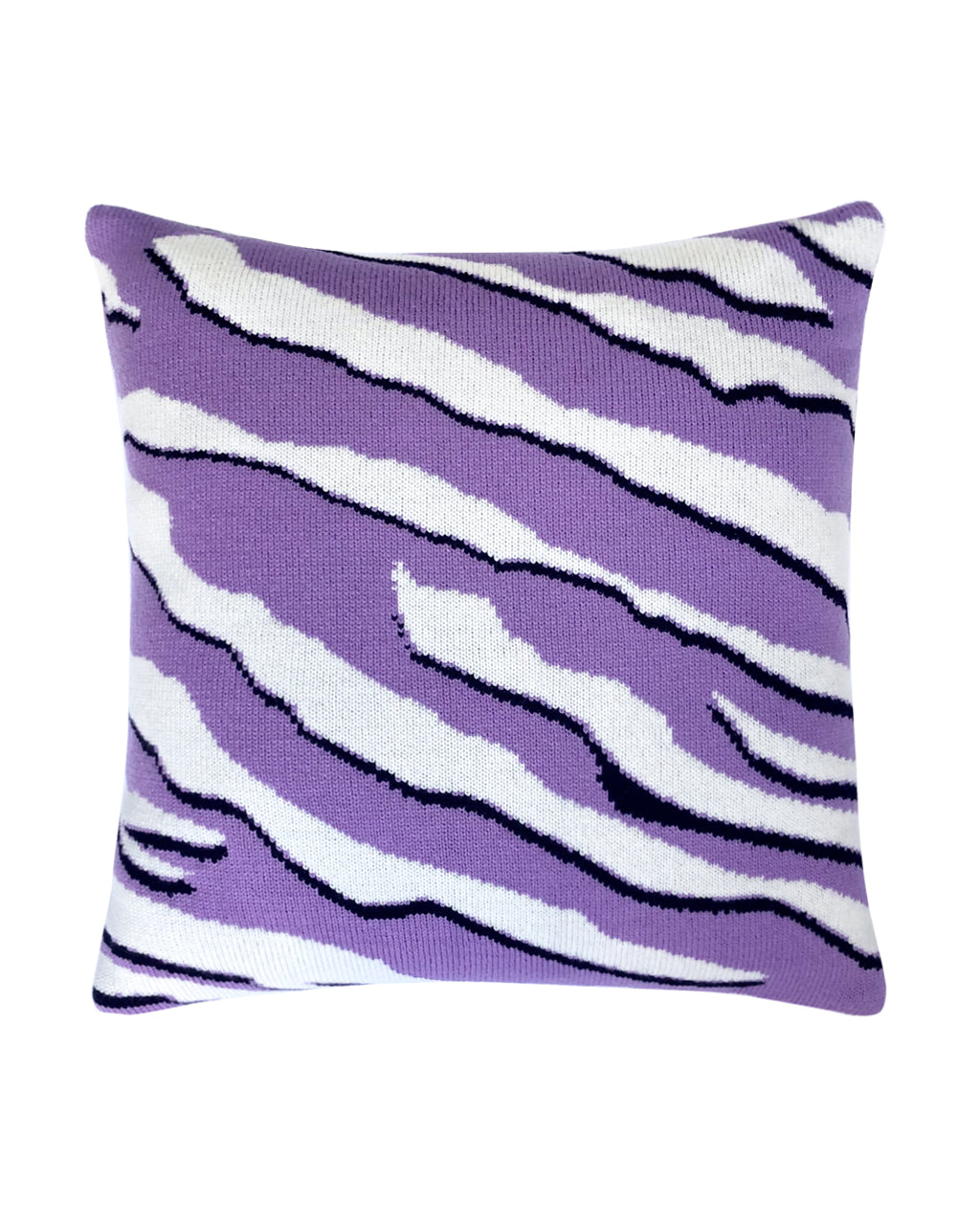 Wild Tiger Wool & Cashmere Knitted Cushion Lilac