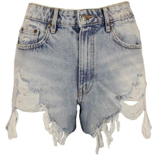 Women's Light Wash ripped Denim Shorts Hot Pants