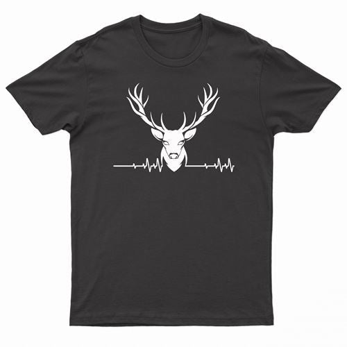 Adults Stag ECG Logo Printed T-Shirt