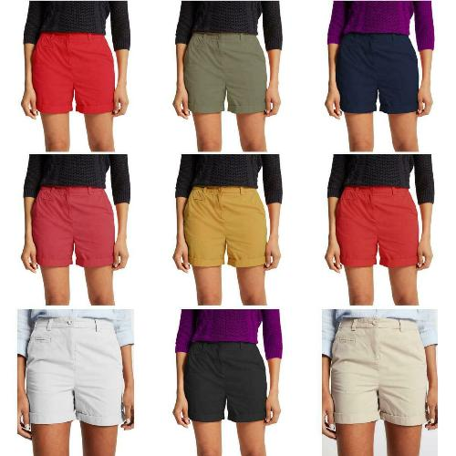 Ladies Pure Cotton Roll Up Chino Shorts - ex Store