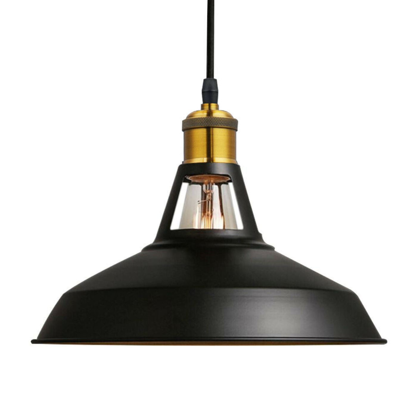 Modern Black Colour Lampshade with FREE Bulb Industrial Retro Style Metal Ceiling Pendant Lightshade~2554