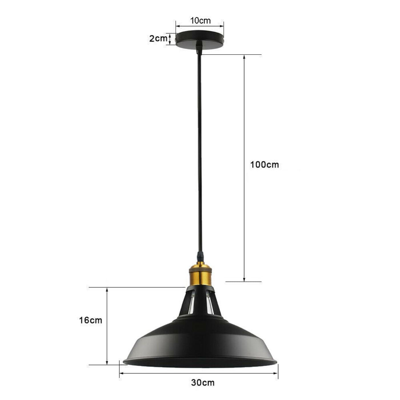 Modern Black Colour Lampshade with FREE Bulb Industrial Retro Style Metal Ceiling Pendant Lightshade~2554