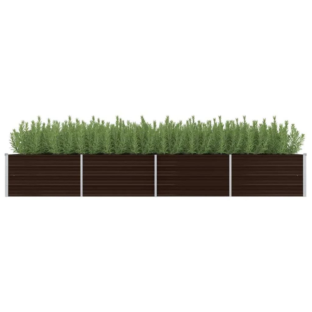 vidaXL Raised Garden Bed Brown 160x80x77 cm Galvanised Steel